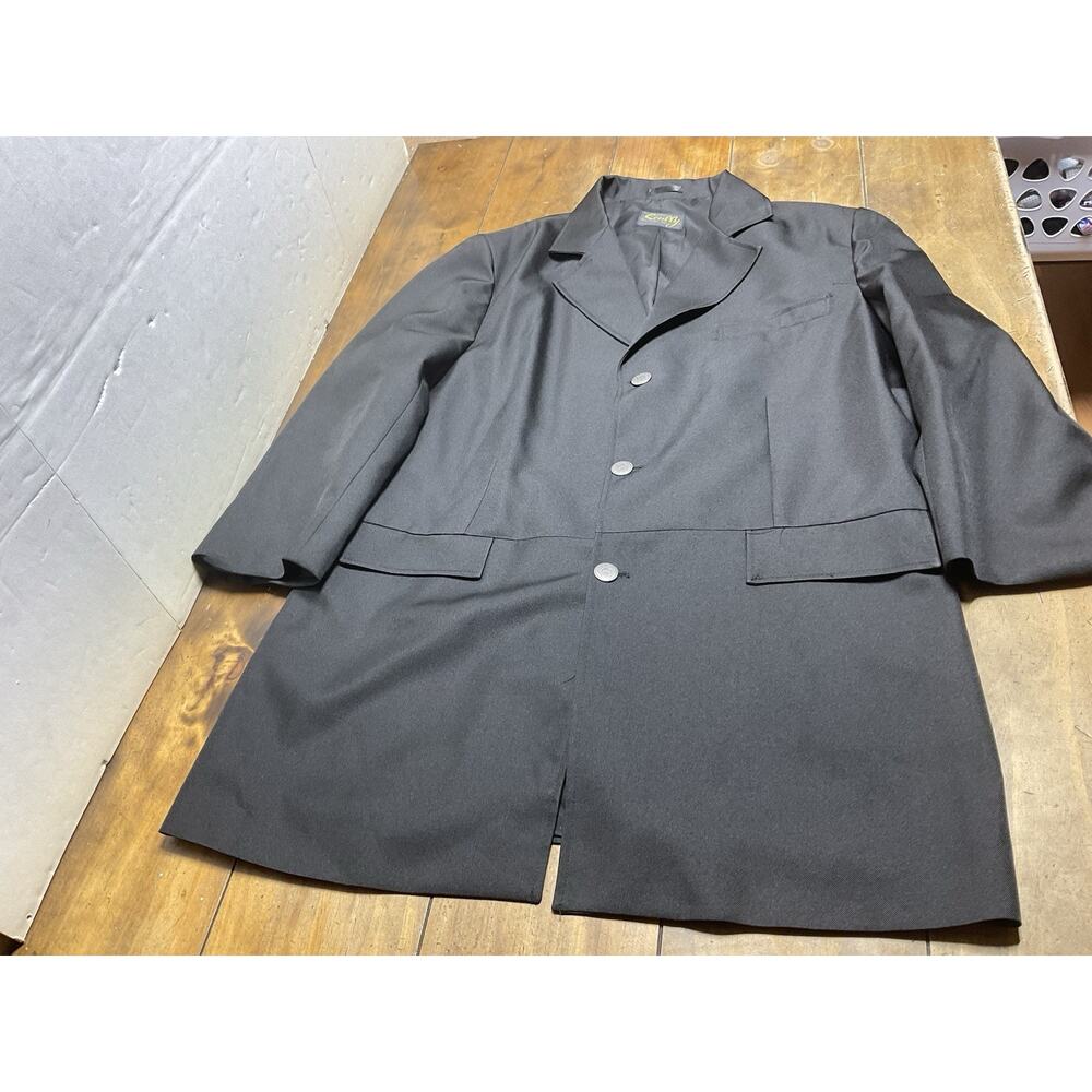 Scully Coat Men's 46 Black Frock Coat Western Notched Lapel Silver Tone Buttons